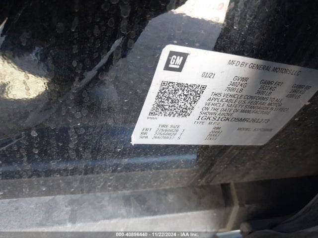 1GKS1GKD5MR261273 GMC Yukon Xl 2wd Slt