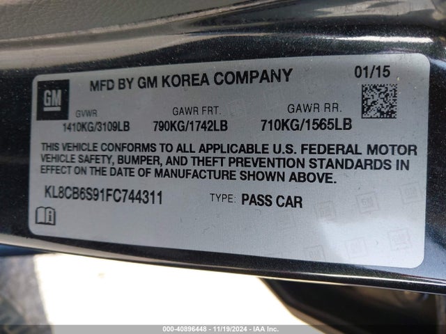 Chevrolet Spark Ls Cvt 2015 KL8CB6S91FC744311 Image 9
