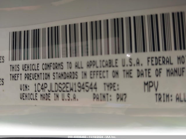 1C4PJLDS2EW194544 Jeep Cherokee Limited