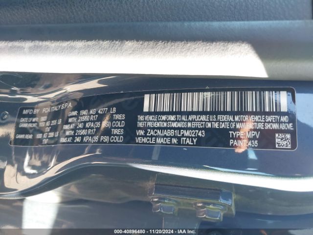 ZACNJABB1LPM02743 Jeep Renegade Altitude Fwd