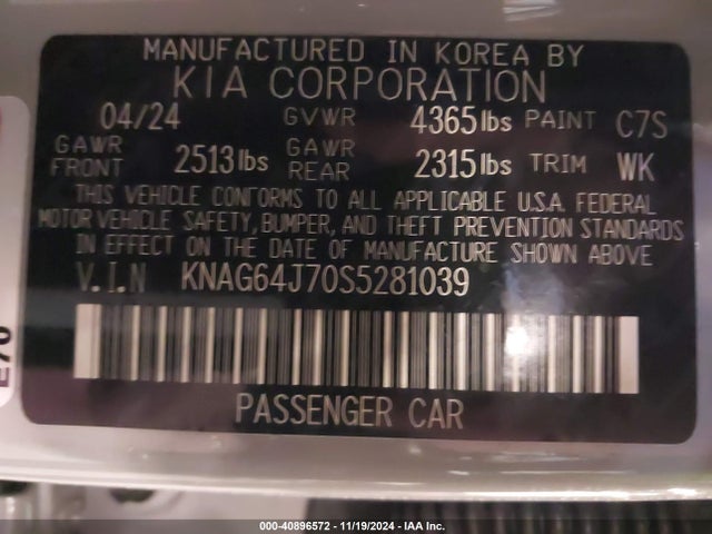KIA K5 Gt-line 2025 KNAG64J70S5281039 Image 9