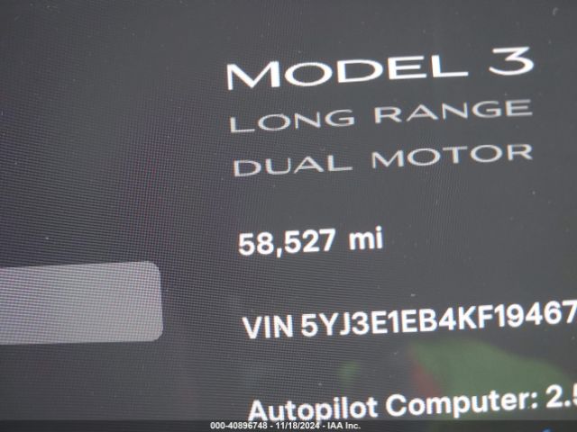 5YJ3E1EB4KF194678 Tesla Model 3 Long Range/performance