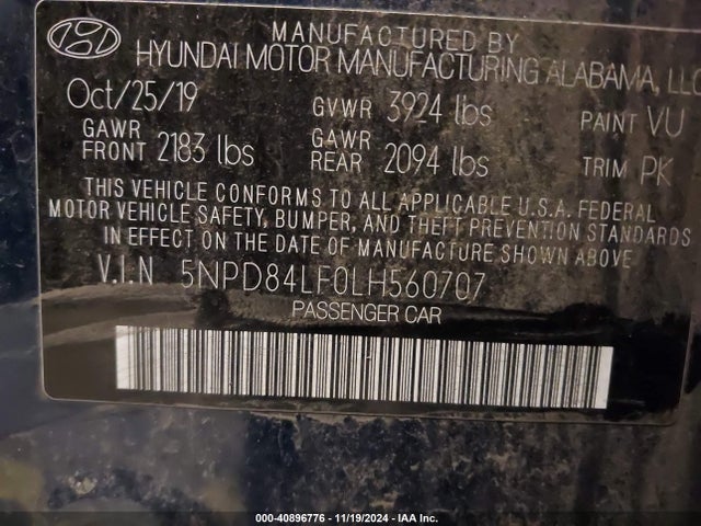 Hyundai ELANTRA SEL 2020 5NPD84LF0LH560707 Image 9