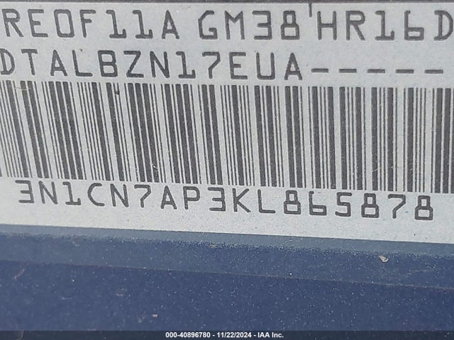 Nissan Versa 1.6 Sv 2019 3N1CN7AP3KL865878 Image 9