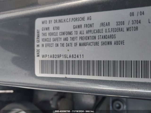 2005 PORSCHE CAYENNE WP1AB29P15LA62411 Photo 8