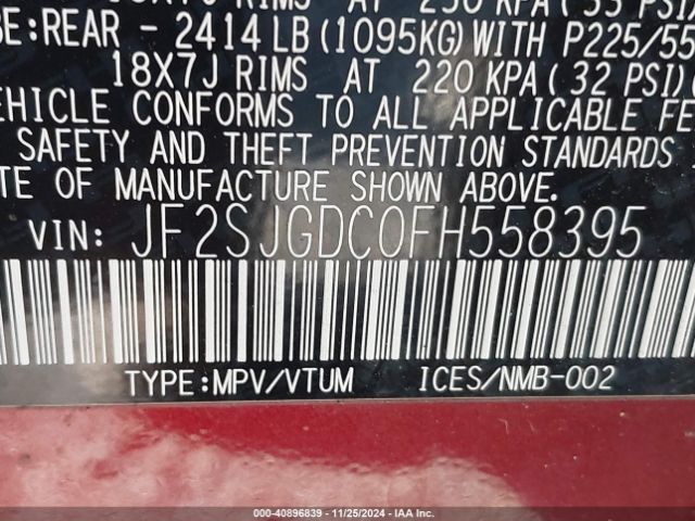 JF2SJGDC0FH558395 Subaru Forester 2.0xt Premium