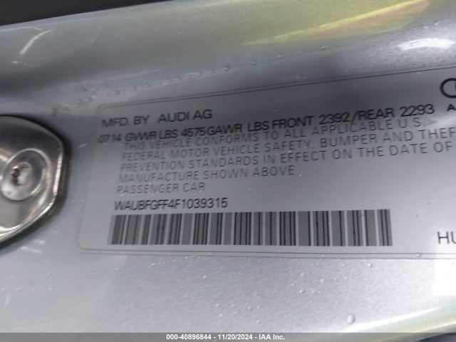 WAUBFGFF4F1039315 Audi A3 2.0t Premium