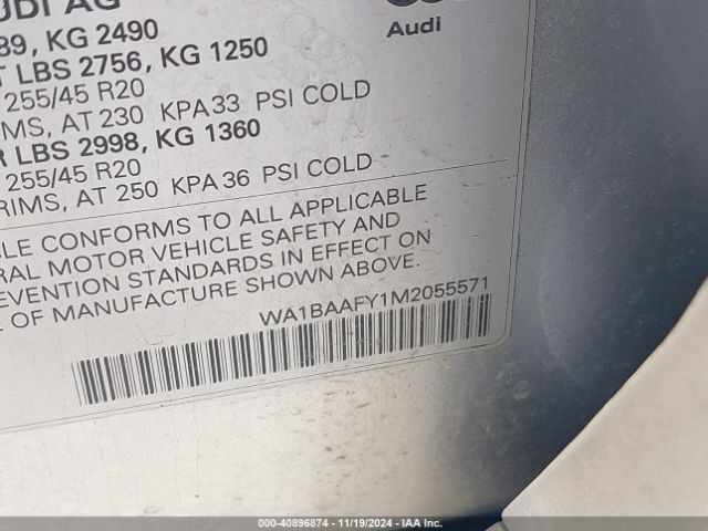 WA1BAAFY1M2055571 Audi Q5 Premium Plus 45 Tfsi Quattro S Tronic