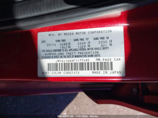 JM1GJ1U6XF1177495 Mazda Mazda6 I Sport