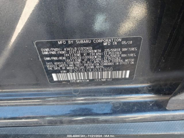 JF2GTALCXJ8347650 Subaru Crosstrek 2.0i Limited