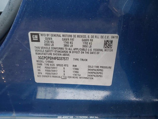3GCPCPEH4FG337577 Chevrolet Silverado 1500 Ls