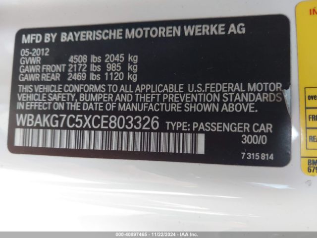 2012 BMW 335I WBAKG7C5XCE803326 Photo 8