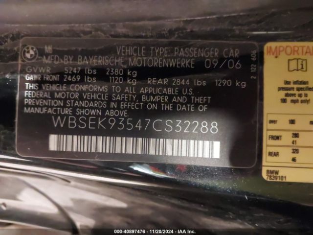 2007 BMW M6 WBSEK93547CS32288 Photo 8