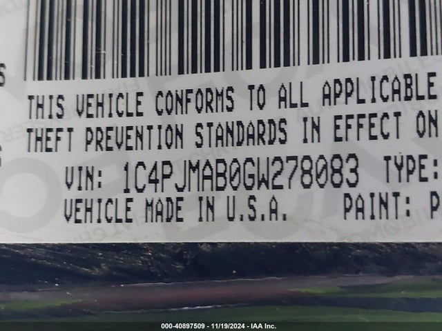 1C4PJMAB0GW278083 Jeep Cherokee Sport