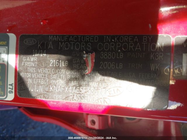 KNAFX4A65F5367789 KIA FORTE LX