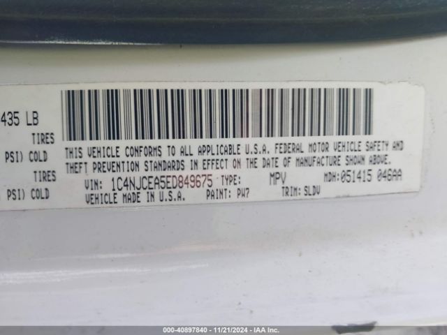 1C4NJCEA5ED849675 Jeep Compass High Altitude