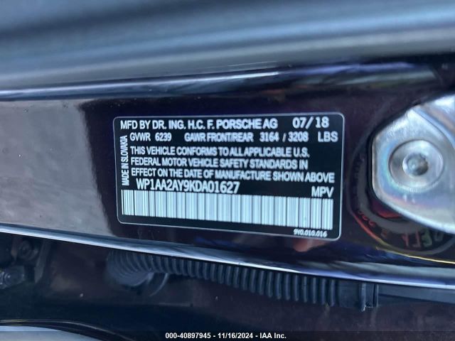 WP1AA2AY9KDA01627 Porsche Cayenne