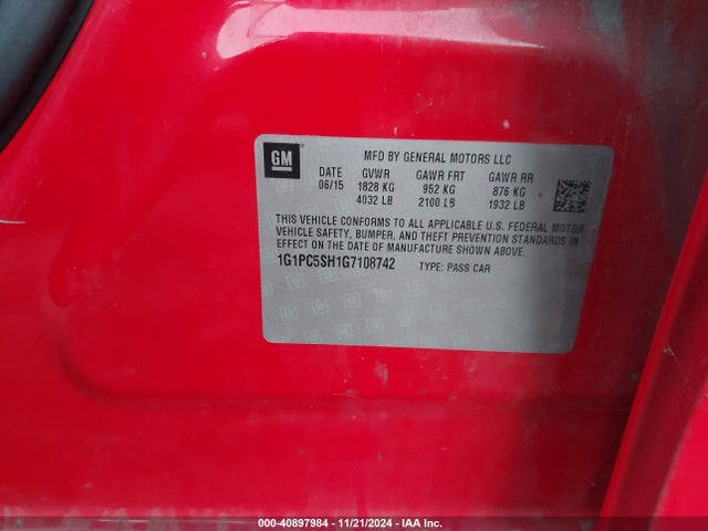 1G1PC5SH1G7108742 Chevrolet Cruze Limited Ls Auto