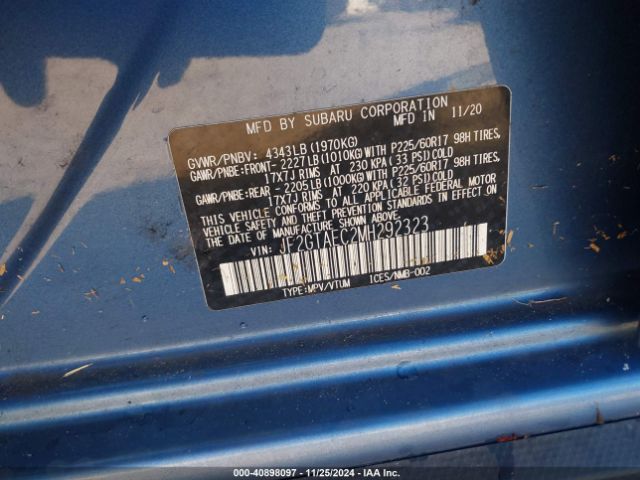 JF2GTAEC2MH292323 Subaru Crosstrek Premium