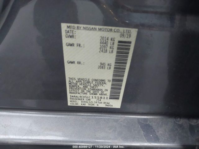 1N4AL4CV5LC155811 Nissan Altima Sr Vc-turbo Fwd