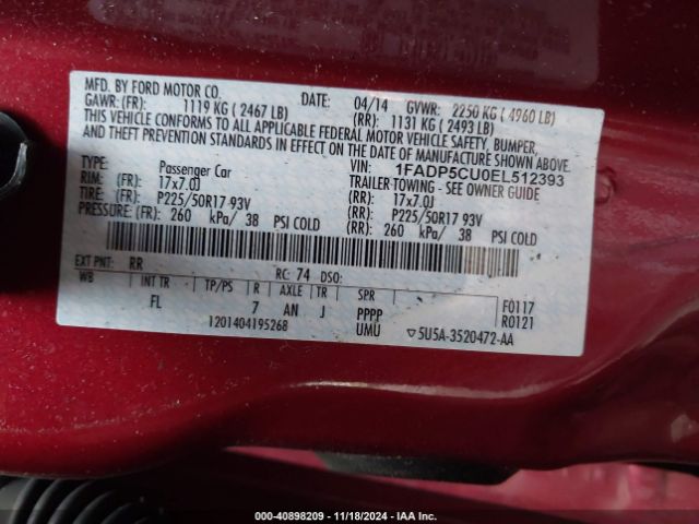1FADP5CU0EL512393 Ford C-max Energi Sel