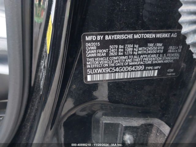 5UXWX9C54G0D64399 BMW X3 Xdrive28i
