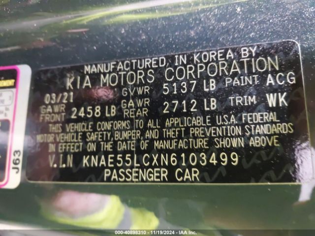 KNAE55LCXN6103499 KIA Stinger Gt2
