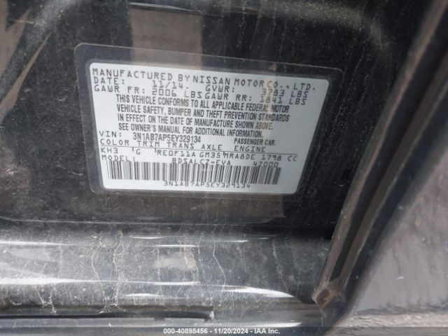 3N1AB7AP5EY329134 Nissan SENTRA S