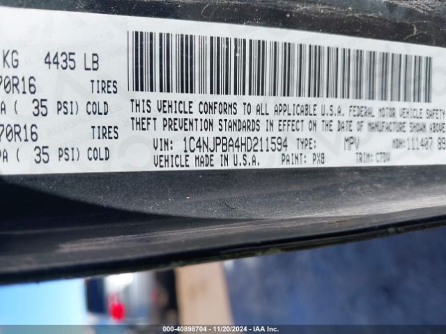 1C4NJPBA4HD211594 Jeep Patriot Sport Fwd