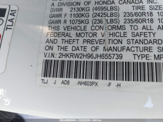 2HKRW2H96JH655739 Honda Cr-v Touring