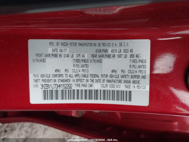 3MZBN1U70HM152292 Mazda Mazda3 Sport