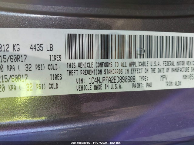 1C4NJPFA2ED890688 Jeep Patriot High Altitude