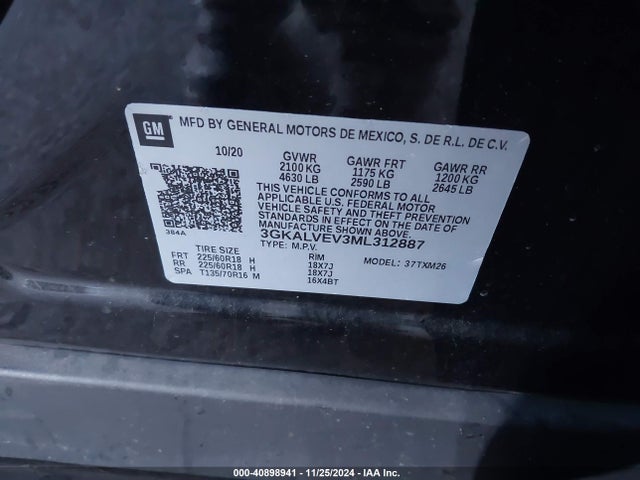 3GKALVEV3ML312887 GMC Terrain Awd Slt