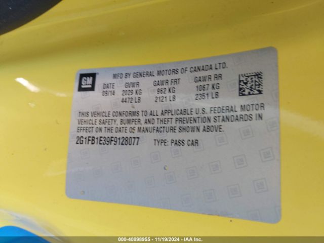 2G1FB1E39F9128077 Chevrolet Camaro 2ls