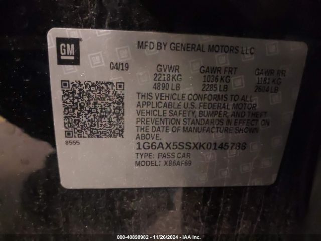 2019 CADILLAC CTS 1G6AX5SSXK0145788 Photo 8