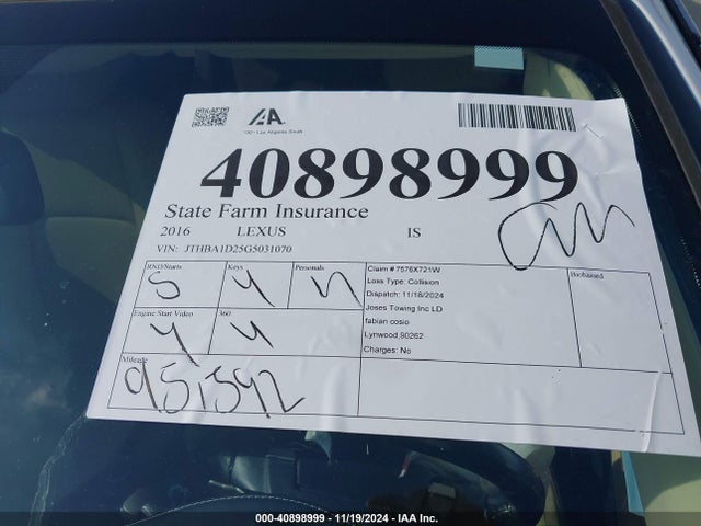 JTHBA1D25G5031070 Lexus IS 200T