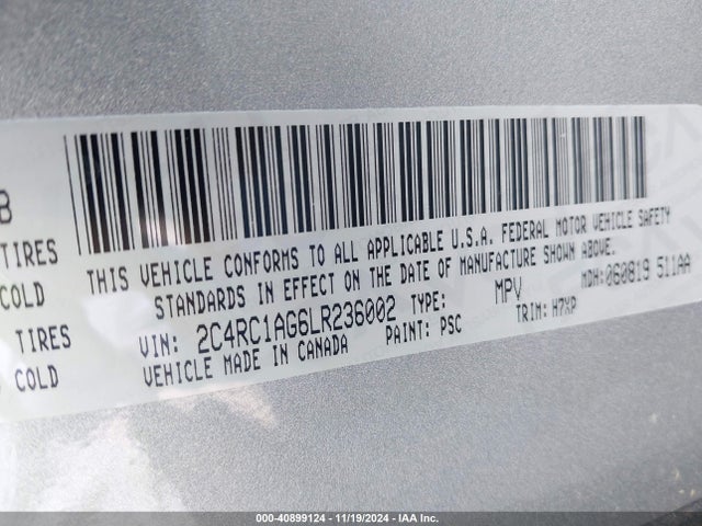 2C4RC1AG6LR236002 Chrysler Voyager L