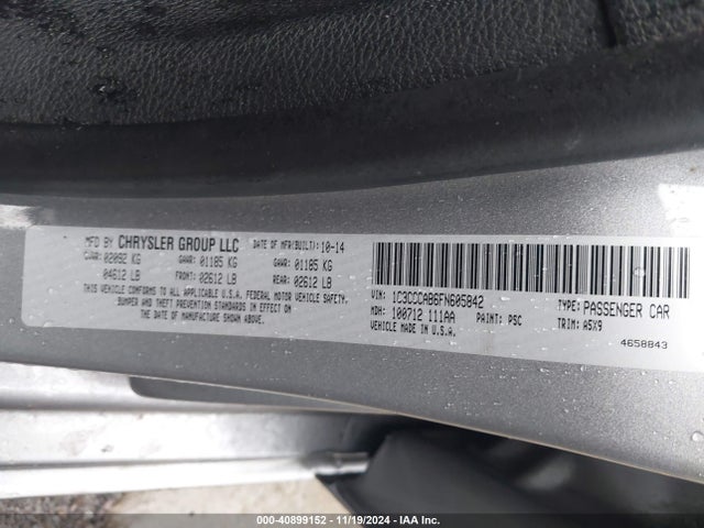 Chrysler 200 Limited 2015 1C3CCCAB6FN605842 Image 9