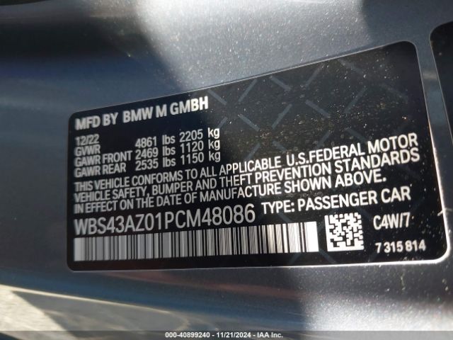 WBS43AZ01PCM48086 BMW M4 Competition Xdrive