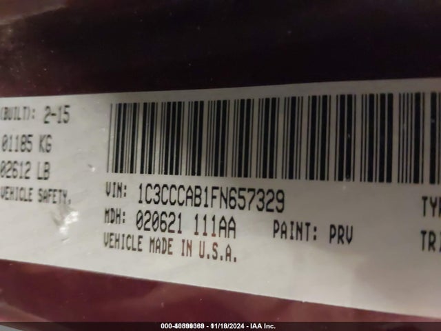 Chrysler 200 Limited 2015 1C3CCCAB1FN657329 Image 9