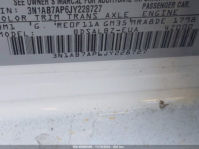 Nissan SENTRA S 2018 3N1AB7AP6JY228727 Image 9