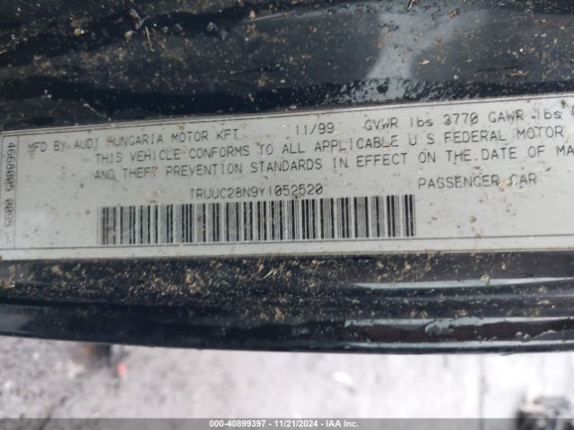 2000 AUDI TT TRUUC28N9Y1052520 Photo 8