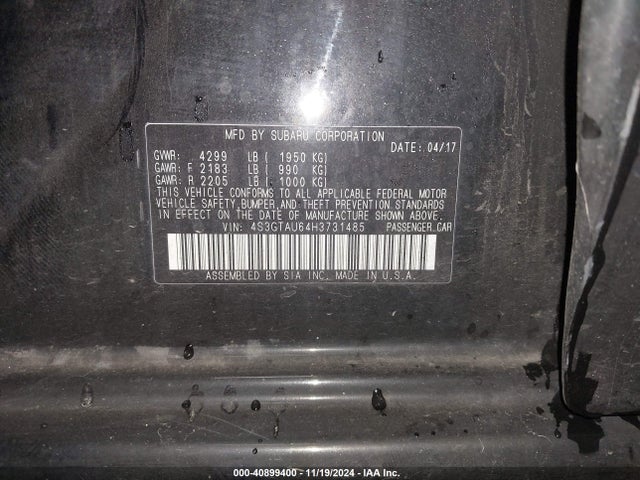 4S3GTAU64H3731485 Subaru Impreza 2.0i Limited