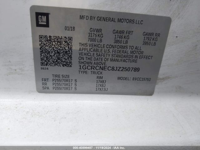 1GCRCNEC8JZ250789 Chevrolet Silverado 1500 Ls