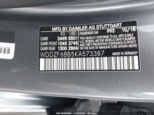 WDDZF6BB5KA573387 Mercedes-Benz Amg E 53 4matic