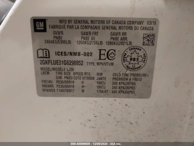 2GKFLUE31G6298852 GMC Terrain Slt