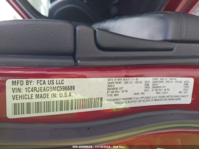 1C4RJEAG5MC596689 Jeep Grand Cherokee Laredo X 4x2