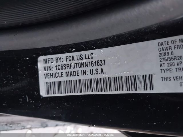 1C6SRFJT0NN161637 RAM 1500 Laramie  4x4 5'7 Box