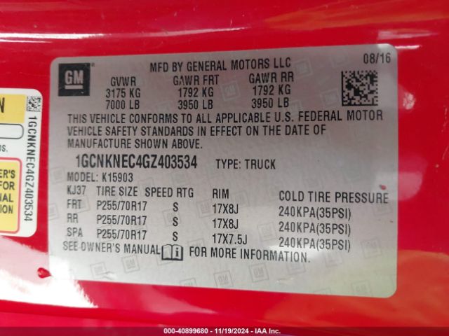 1GCNKNEC4GZ403534 Chevrolet Silverado 1500 Ls