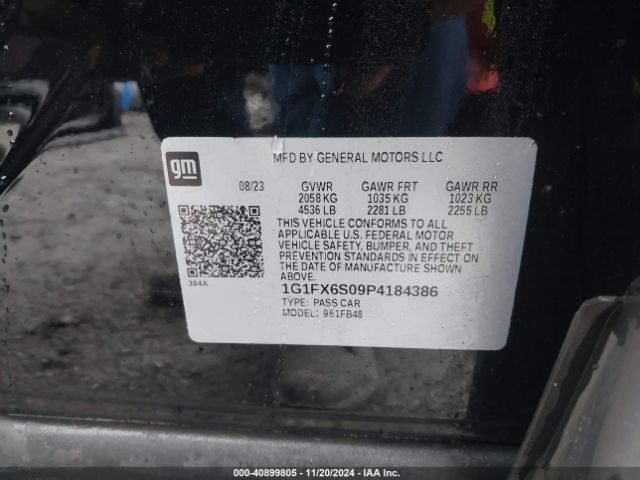 1G1FX6S09P4184386 Chevrolet Bolt Ev Fwd 2lt